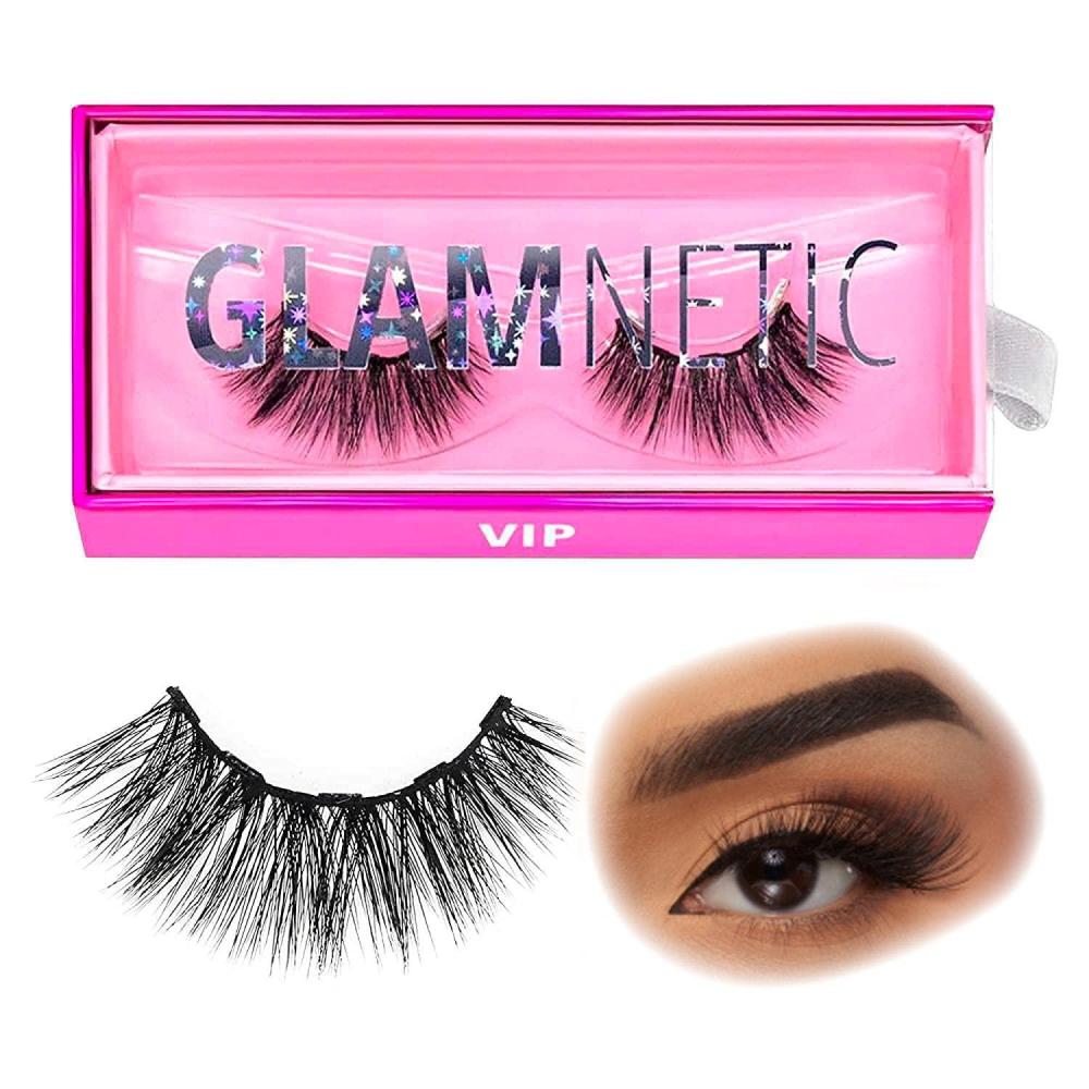 imageGlamnetic Magnetic Eyelashes  Verified  Long Magnetic Lashes 60 Wears Reusable Volume Faux Mink Lashes Dramatic Cat Eye  1 PairVIP