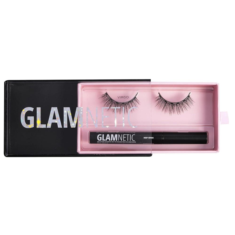 imageGlamnetic Magnetic Eyelashes Lash Kit  Virgo  Magnetic Eyeliner Pen Lashes Pack Dramatic Long Eyelash Kit Reusable up to 60 times  1 pair  liner