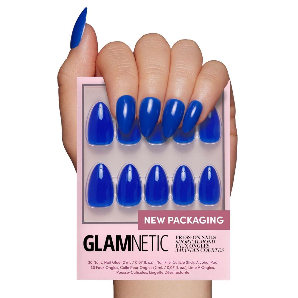 imageGlamnetic Press On Nails  Lilac  Solid Opaque Light Pastel Purple Round Nails Salon Quality  12 Sizes  30 Nail KitCobalt Blue