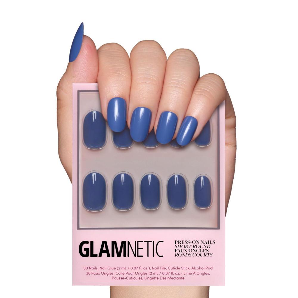 imageGlamnetic Press On Nails  Lilac  Solid Opaque Light Pastel Purple Round Nails Salon Quality  12 Sizes  30 Nail KitRegal Blue