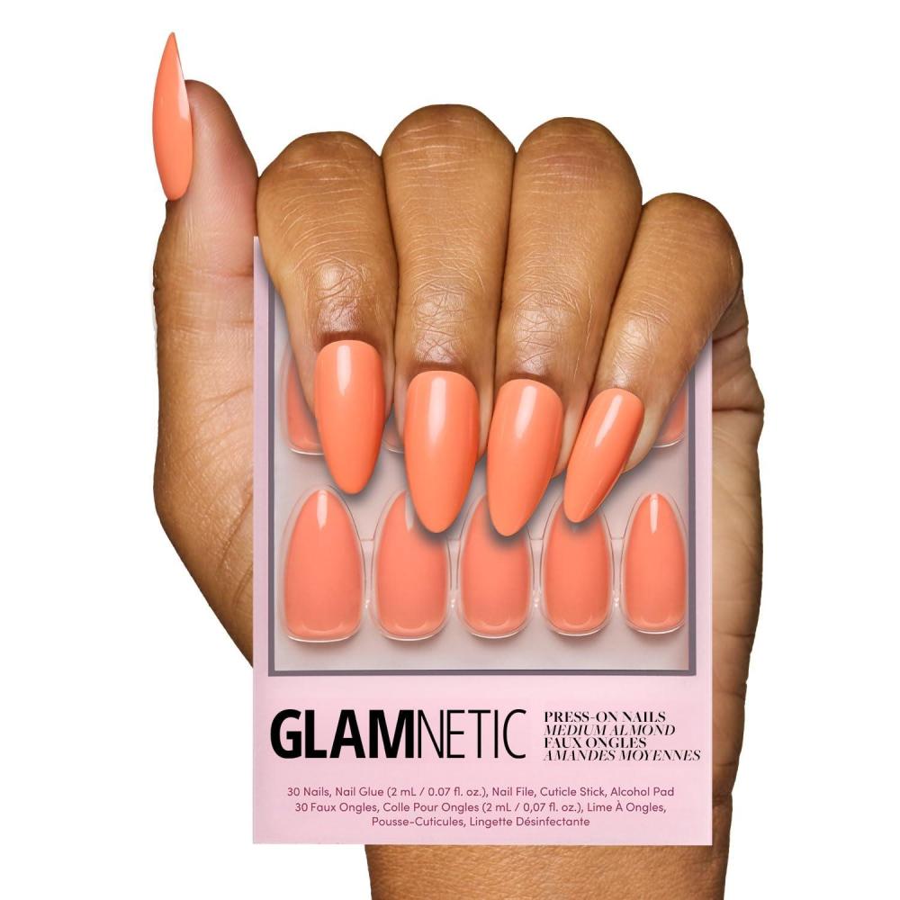 imageGlamnetic Press On Nails  Lilac  Solid Opaque Light Pastel Purple Round Nails Salon Quality  12 Sizes  30 Nail KitSoft Tangerine