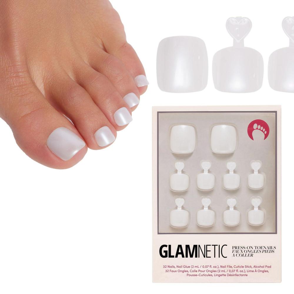 imageGlamnetic Press On Toenails  Caviar  Classic Black French Tip Fake Toe Nails with a Glossy Finish  16 Sizes  32 Toe Nail Kit with Glue7  Hailey