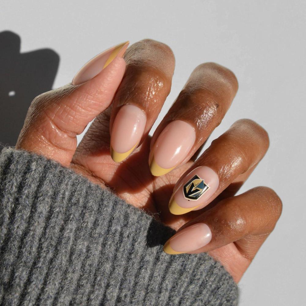 imageGlamnetic x Fanatics Press On Nails New York Rangers Short Almond Fake Nails NHL Rangers Red French Tips Hockey Nails SalonQuality 15 Sizes 30 Nail Kit with GlueVegas Golden Knights