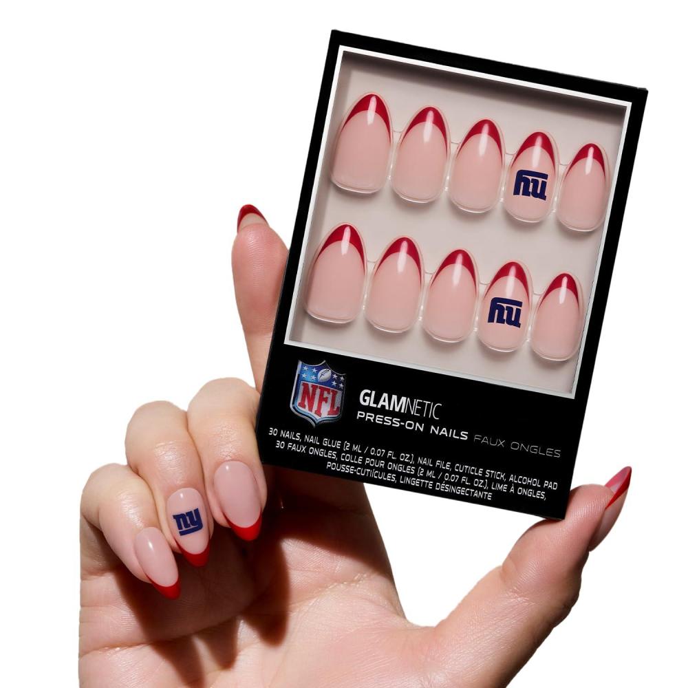 imageGlamnetic x Fanatics Press On Nails  Philadelphia Eagles  Short Almond Fake Nails NFL Eagles Green French Tips Football Nails SalonQuality  15 Sizes  30 Nail Kit with GlueNew York Giants