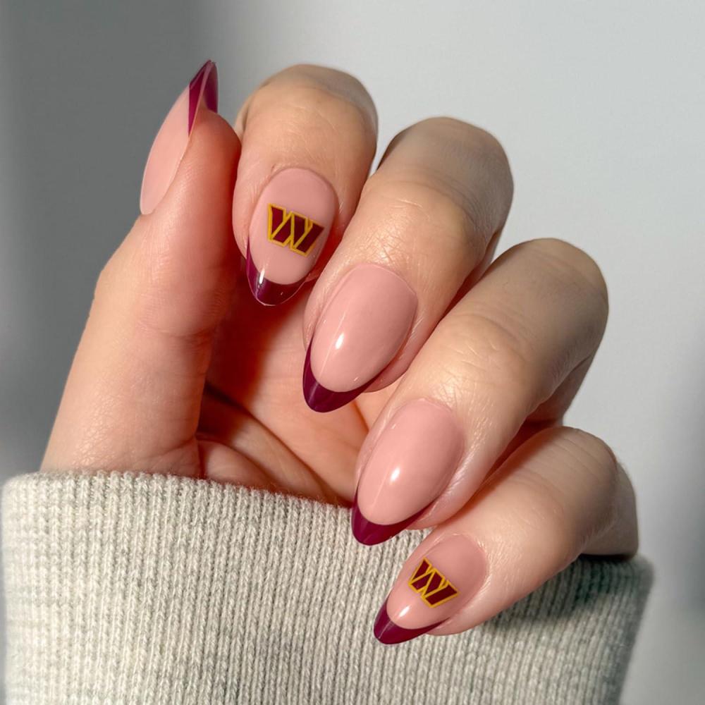 imageGlamnetic x Fanatics Press On Nails Philadelphia Eagles Short Almond Fake Nails NFL Eagles Green French Tips Football Nails SalonQuality 15 Sizes 30 Nail Kit with GlueWashington Commanders