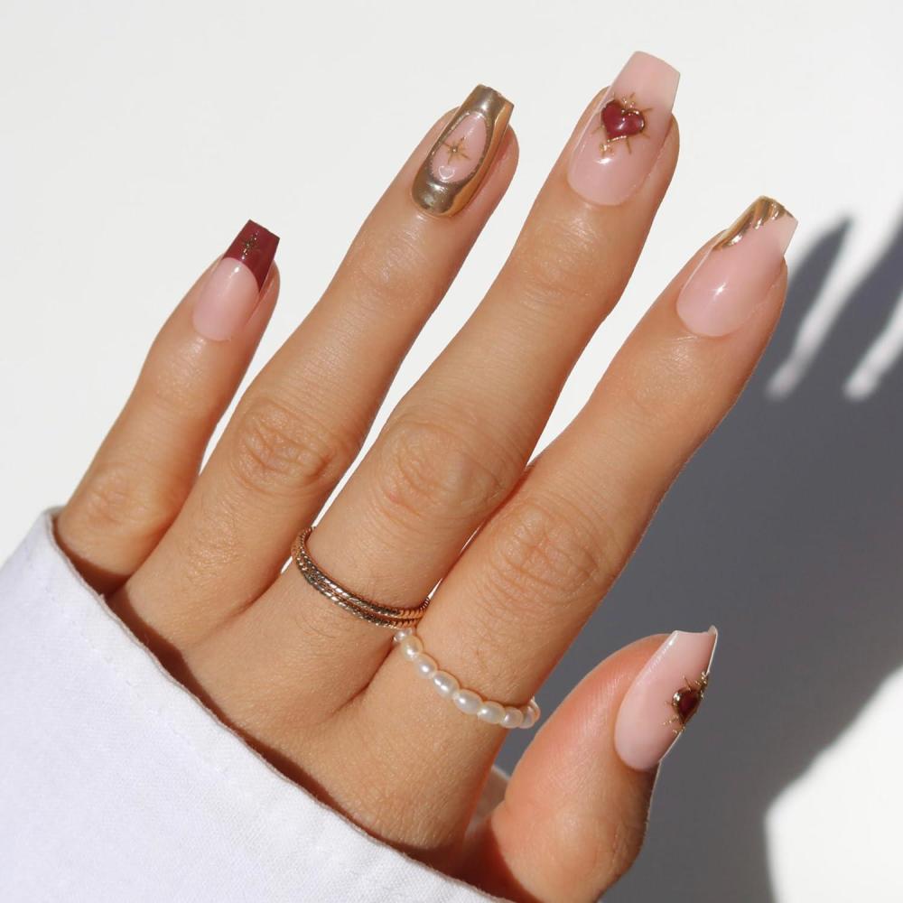 imageValentines Day Glamnetic Press On Nails Lush Coral Short Oval Fake Nails in a Bright Coral Hue with a Glazed Finish Salon Quality 15 Sizes 30 Nail Kit with GlueQueen Of Hearts