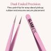 Glamnetic Nail Decal Tweezers | Dual-Ended Nail Art Tool, Precision Tip & Silicone | Easy, Mess-Free Applicator Manicures & Press-On Nails