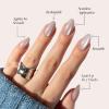 Glamnetic Press On Nails – Burgundy Chrome | Short Almond Fake Nails with a Metallic Chrome Finish, Salon Quality Halloween Nails | 15 Sizes – 30 Nail Kit with Glue(2W – Selenite)