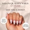 Glamnetic Press On Nails – Burgundy Chrome | Short Almond Fake Nails with a Metallic Chrome Finish, Salon Quality Halloween Nails | 15 Sizes – 30 Nail Kit with Glue(2V – Silent Night)