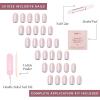 Glamnetic Press On Nails – Burgundy Chrome | Short Almond Fake Nails with a Metallic Chrome Finish, Salon Quality Halloween Nails | 15 Sizes – 30 Nail Kit with Glue(3A – Silver Belle)