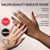 Glamnetic Press On Nails – Burgundy Chrome | Short Almond Fake Nails with a Metallic Chrome Finish, Salon Quality Halloween Nails | 15 Sizes – 30 Nail Kit with Glue(3G – Crybaby Clown)