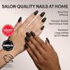 Glamnetic Press On Nails – Burgundy Chrome | Short Almond Fake Nails with a Metallic Chrome Finish, Salon Quality Halloween Nails | 15 Sizes – 30 Nail Kit with Glue(3E – Rosy Remains)