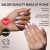 Glamnetic Press On Nails – Burgundy Chrome | Short Almond Fake Nails with a Metallic Chrome Finish, Salon Quality Halloween Nails | 15 Sizes – 30 Nail Kit with Glue(2S – Lilac Reef)