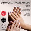 Glamnetic Press On Nails – Burgundy Chrome | Short Almond Fake Nails with a Metallic Chrome Finish, Salon Quality Halloween Nails | 15 Sizes – 30 Nail Kit with Glue(1C – Mermaid’s Tail)