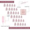 Glamnetic Press On Nails – Burgundy Chrome | Short Almond Fake Nails with a Metallic Chrome Finish, Salon Quality Halloween Nails | 15 Sizes – 30 Nail Kit with Glue(2W – Selenite)
