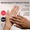 Glamnetic Press On Nails – Burgundy Chrome | Short Almond Fake Nails with a Metallic Chrome Finish, Salon Quality Halloween Nails | 15 Sizes – 30 Nail Kit with Glue(3D – Tiny Pumpkin)
