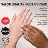 Glamnetic Press On Nails – Burgundy Chrome | Short Almond Fake Nails with a Metallic Chrome Finish, Salon Quality Halloween Nails | 15 Sizes – 30 Nail Kit with Glue(1B – Pinch Me)