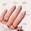 Glamnetic Press On Nails – Burgundy Chrome | Short Almond Fake Nails with a Metallic Chrome Finish, Salon Quality Halloween Nails | 15 Sizes – 30 Nail Kit with Glue(2L – First Dance)
