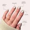 Glamnetic Press On Nails – Burgundy Chrome | Short Almond Fake Nails with a Metallic Chrome Finish, Salon Quality Halloween Nails | 15 Sizes – 30 Nail Kit with Glue(2H – Sanded)