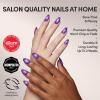 Glamnetic Press On Nails – Burgundy Chrome | Short Almond Fake Nails with a Metallic Chrome Finish, Salon Quality Halloween Nails | 15 Sizes – 30 Nail Kit with Glue(2R – Tarot)