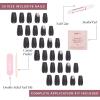 Glamnetic Press On Nails – Burgundy Chrome | Short Almond Fake Nails with a Metallic Chrome Finish, Salon Quality Halloween Nails | 15 Sizes – 30 Nail Kit with Glue(3F – Phantom Glow)