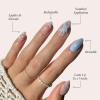 Glamnetic Press On Nails – Burgundy Chrome | Short Almond Fake Nails with a Metallic Chrome Finish, Salon Quality Halloween Nails | 15 Sizes – 30 Nail Kit with Glue(2D – Salty Waves)