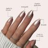 Glamnetic Press On Nails – Burgundy Chrome | Short Almond Fake Nails with a Metallic Chrome Finish, Salon Quality Halloween Nails | 15 Sizes – 30 Nail Kit with Glue(2I – The Vow)