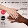 Glamnetic Press On Nails – Burgundy Chrome | Short Almond Fake Nails with a Metallic Chrome Finish, Salon Quality Halloween Nails | 15 Sizes – 30 Nail Kit with Glue(2I – The Vow)