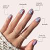 Glamnetic Press On Nails – Burgundy Chrome | Short Almond Fake Nails with a Metallic Chrome Finish, Salon Quality Halloween Nails | 15 Sizes – 30 Nail Kit with Glue(1C – Mermaid’s Tail)