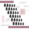 Glamnetic Press On Nails – Creamer | UV Finish Neutral Ombre Short Round Nails, Salon Quality | 15 Sizes – 30 Nail Kit with Glue(Boba)
