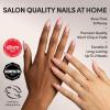 Glamnetic Press On Nails – Creamer | UV Finish Neutral Ombre Short Round Nails, Salon Quality | 15 Sizes – 30 Nail Kit with Glue(Cloud 9)
