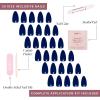 Glamnetic Press On Nails – Creamer | UV Finish Neutral Ombre Short Round Nails, Salon Quality | 15 Sizes – 30 Nail Kit with Glue(Midnight Blue)