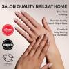 Glamnetic Press On Nails – Fall Mauve | Opaque Muted Blush Mauve Short Oval Fake Nails, Salon Quality | 15 Sizes – 30 Nail Kit(1A – Goal Digger)