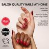 Glamnetic Press On Nails – Fall Mauve | Opaque Muted Blush Mauve Short Oval Fake Nails, Salon Quality | 15 Sizes – 30 Nail Kit(1C – Cherry Glaze)