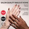 Glamnetic Press On Nails – Fall Mauve | Opaque Muted Blush Mauve Short Oval Fake Nails, Salon Quality | 15 Sizes – 30 Nail Kit(2C – Magnetic Moscow)