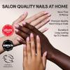 Glamnetic Press On Nails – Fall Mauve | Opaque Muted Blush Mauve Short Oval Fake Nails, Salon Quality | 15 Sizes – 30 Nail Kit(2D – Think Pink)