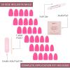 Glamnetic Press On Nails – Fall Mauve | Opaque Muted Blush Mauve Short Oval Fake Nails, Salon Quality | 15 Sizes – 30 Nail Kit(2E – Hot Pink)
