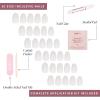 Glamnetic Press On Nails – Fall Mauve | Opaque Muted Blush Mauve Short Oval Fake Nails, Salon Quality | 15 Sizes – 30 Nail Kit(2H – White Swan)