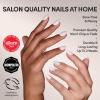Glamnetic Press On Nails – Fall Mauve | Opaque Muted Blush Mauve Short Oval Fake Nails, Salon Quality | 15 Sizes – 30 Nail Kit(2H – White Swan)