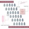 Glamnetic Press On Nails – Fall Mauve | Opaque Muted Blush Mauve Short Oval Fake Nails, Salon Quality | 15 Sizes – 30 Nail Kit(2I – Unicorn Tears)