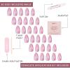 Glamnetic Press On Nails – Fall Mauve | Opaque Muted Blush Mauve Short Oval Fake Nails, Salon Quality | 15 Sizes – 30 Nail Kit(3A – Seaspell)