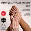 Glamnetic Press On Nails – Fall Mauve | Opaque Muted Blush Mauve Short Oval Fake Nails, Salon Quality | 15 Sizes – 30 Nail Kit(3A – Seaspell)
