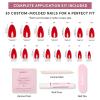 Glamnetic Press On Nails – Fall Mauve | Opaque Muted Blush Mauve Short Oval Fake Nails, Salon Quality | 15 Sizes – 30 Nail Kit(3B – Fiery Red)