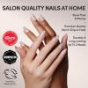 Glamnetic Press On Nails – Fall Mauve | Opaque Muted Blush Mauve Short Oval Fake Nails, Salon Quality | 15 Sizes – 30 Nail Kit(3C – North Star)