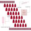Glamnetic Press On Nails – Fall Mauve | Opaque Muted Blush Mauve Short Oval Fake Nails, Salon Quality | 15 Sizes – 30 Nail Kit(3D – Classic Red)
