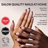 Glamnetic Press On Nails – Fall Mauve | Opaque Muted Blush Mauve Short Oval Fake Nails, Salon Quality | 15 Sizes – 30 Nail Kit(3E – Caviar)