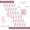 Glamnetic Press On Nails – Fall Mauve | Opaque Muted Blush Mauve Short Oval Fake Nails, Salon Quality | 15 Sizes – 30 Nail Kit(3F – Polar Day)