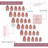 Glamnetic Press On Nails – Fall Mauve | Opaque Muted Blush Mauve Short Oval Fake Nails, Salon Quality | 15 Sizes – 30 Nail Kit(3H – Rosé)