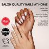 Glamnetic Press On Nails – Fall Mauve | Opaque Muted Blush Mauve Short Oval Fake Nails, Salon Quality | 15 Sizes – 30 Nail Kit(3I – Hailey)