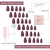 Glamnetic Press On Nails – Fall Mauve | Opaque Muted Blush Mauve Short Oval Fake Nails, Salon Quality | 15 Sizes – 30 Nail Kit(3J – Merlot)